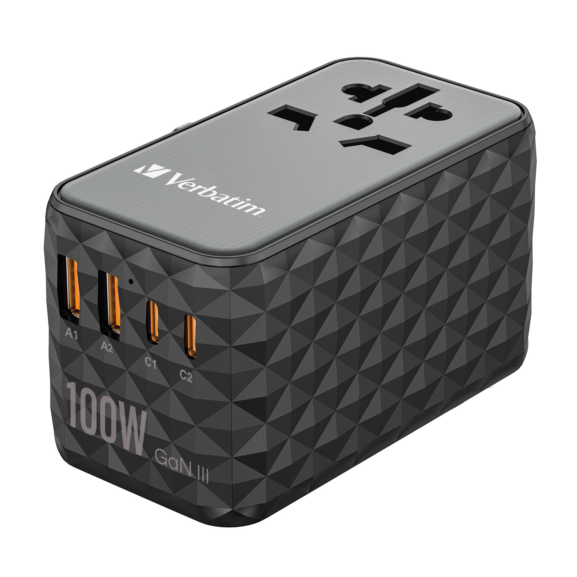 VERBATIM GAN III UNIVERSAL TRAVEL ADAPTER UTA-06 WITH 2 X USB-C PD 100W & QC 4+ / 2 X USB-A QC 3.00 WCF (P)