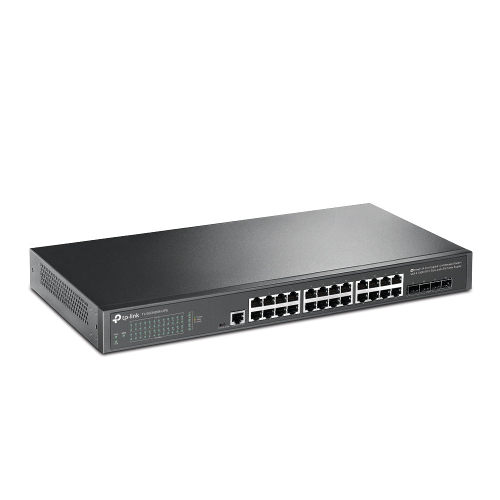 TP-Link JetStream TL-SG3428X-UPS commutateur réseau Géré L2+/L3 Gigabit Ethernet (10/100/1000) 1U Noir