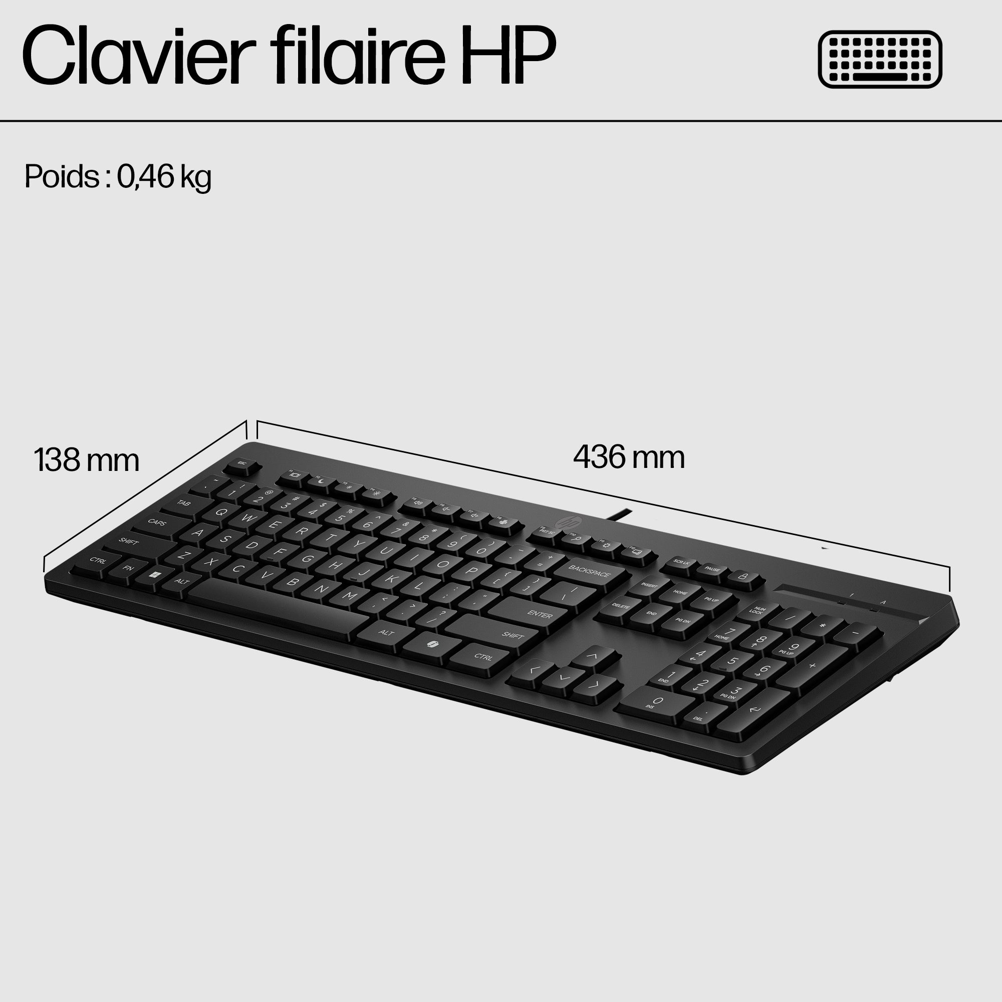 HP 125 G2 USB Wired Keyboard (DE)