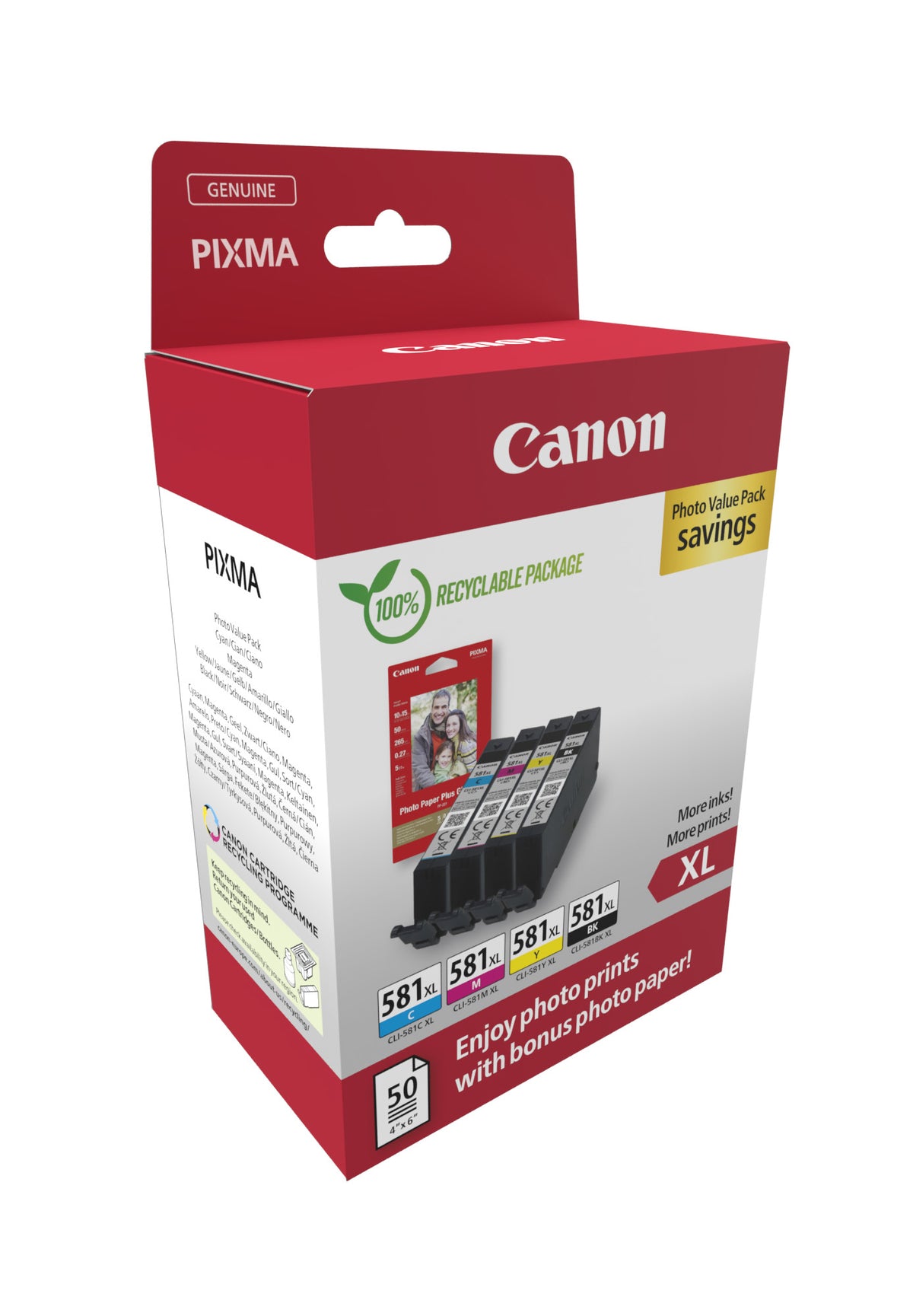 CANON CLI-581XL Ink Cartridge BK/C/M/Y PHOTO