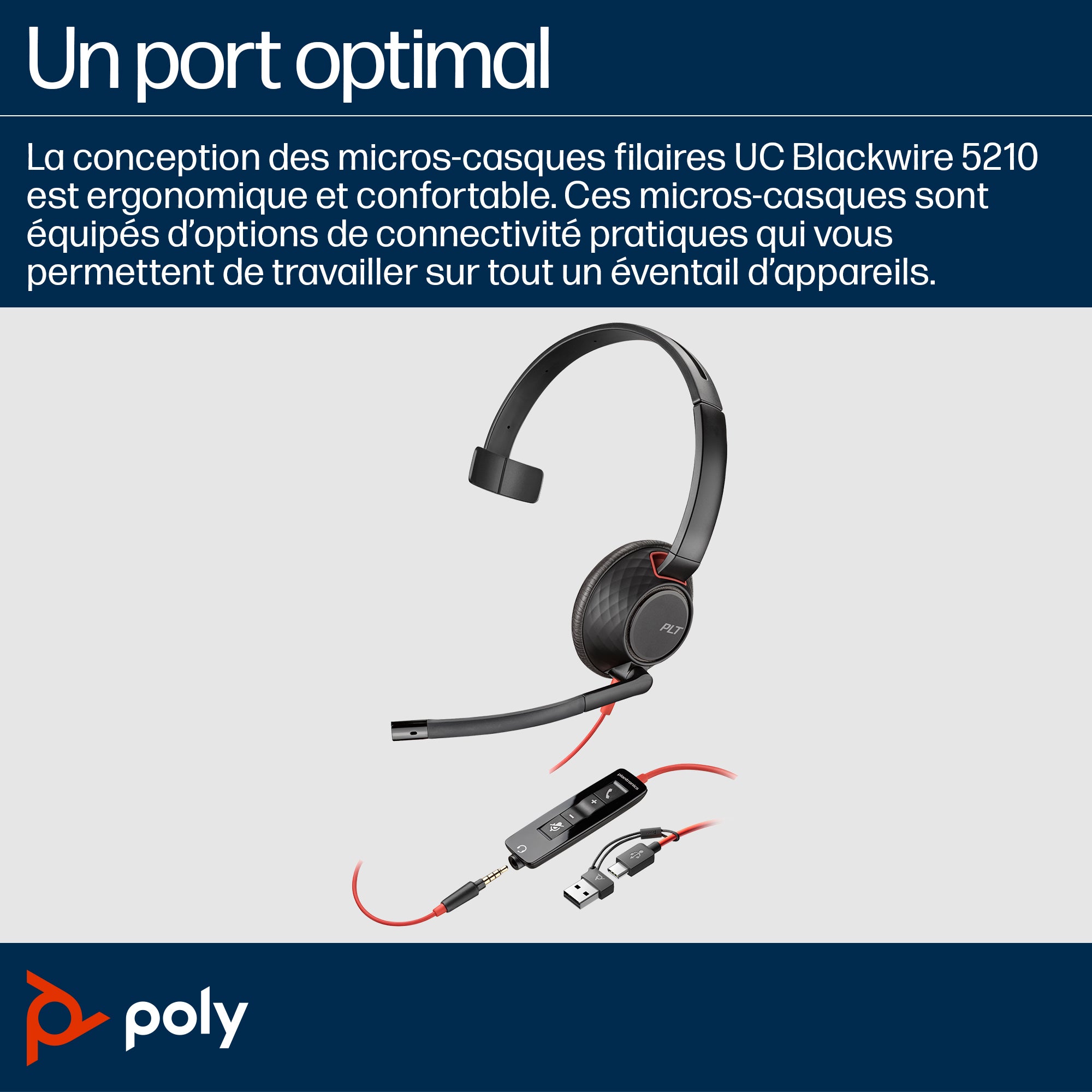 Poly BW 5210 USB-C HS+3.5mmP+USB-C/A
