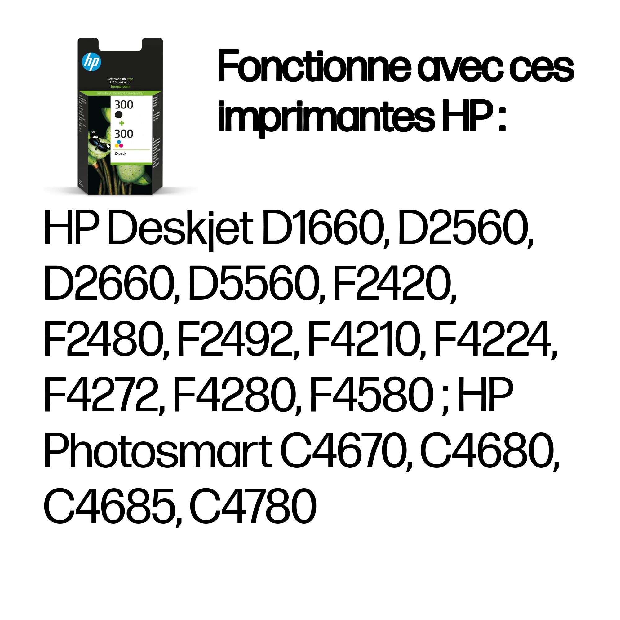HP 300 original Ink cartridge CN637EE black and tri-colour standard capacity 2 x 4ml black: 200 pages colour: 165 pages 2-pack