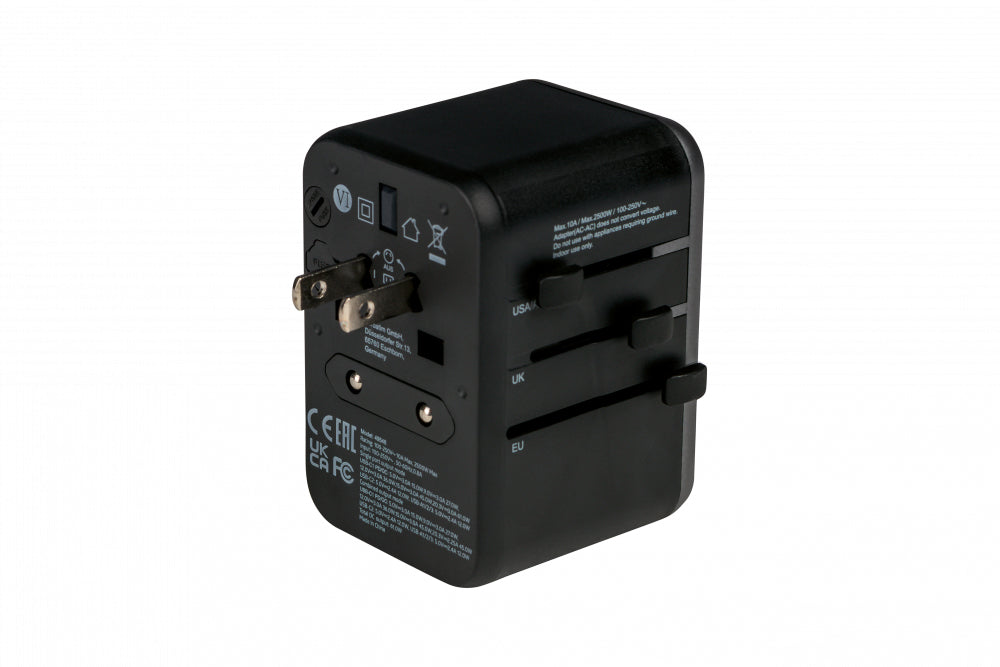 VERBATIM UNIVERSAL TRAVEL ADAPTER UTA-04 PD61W / QC / 3XUSB / 2XTYPE-C WCF (P)