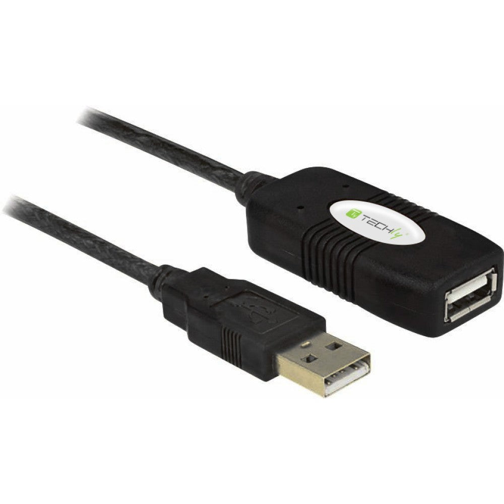 Techly IUSB-REP10TY Câble d'extension actif USB 2.0 USB-A mâle vers USB-A femelle 10m