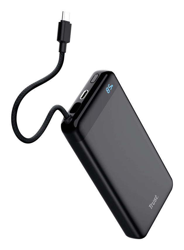 TRUST Powerbank FIERA 20.000 mAh avec câble fixe USB-C - Black