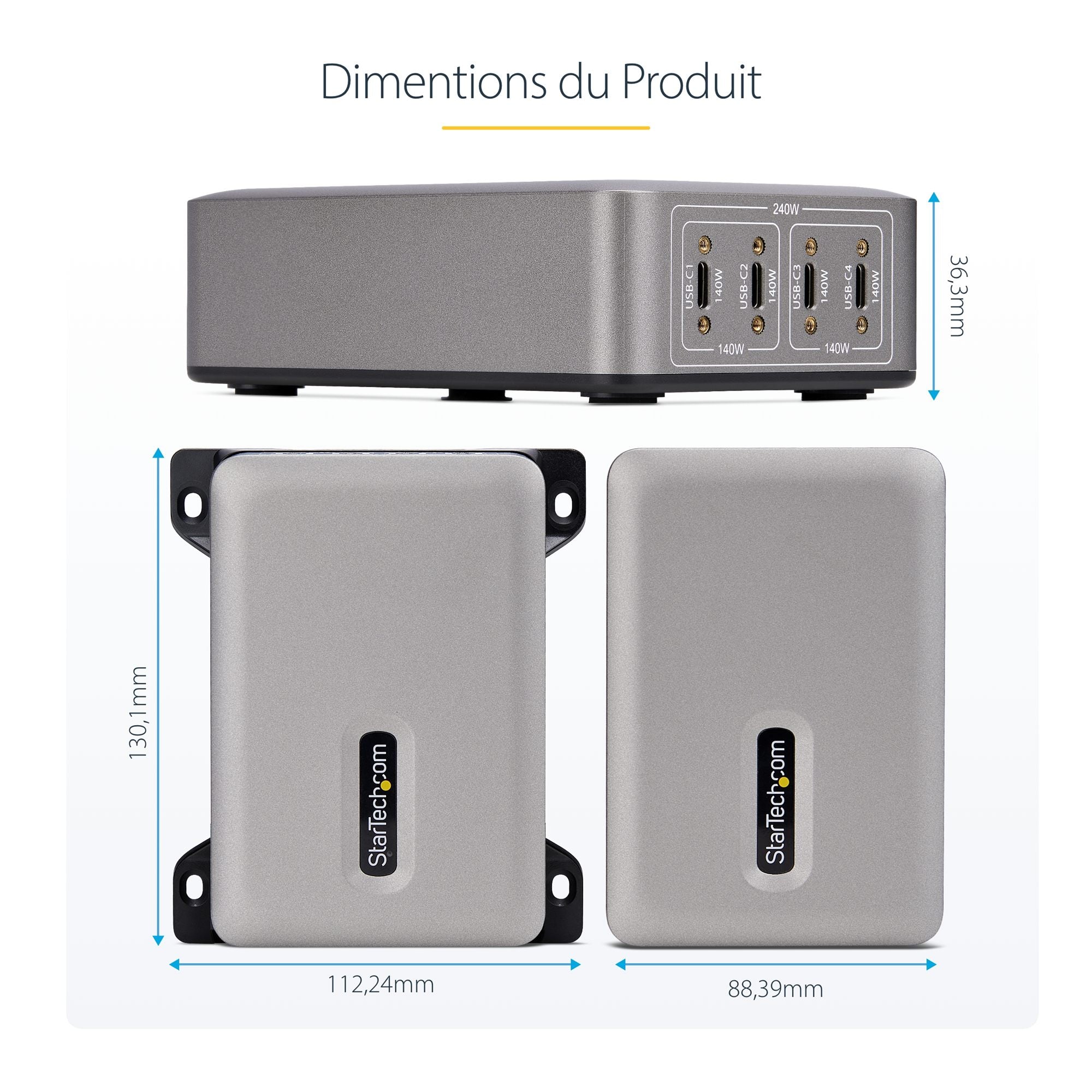 4-Port USB-C Charger 240W Total