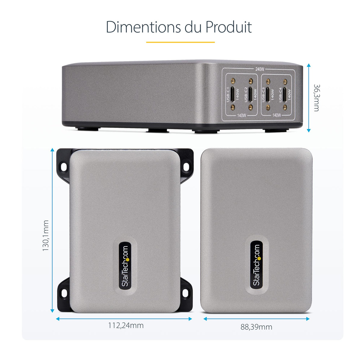 4-Port USB-C Charger 240W Total