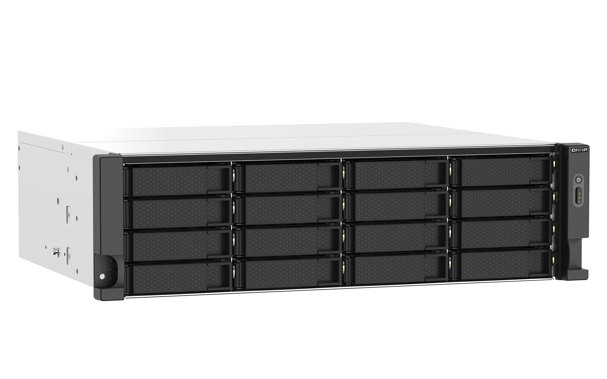 QNAP 16-bay Rackmount NAS AMD Ryzen V1000 series V1500B 4C/8T 2.2GHz 16Go DDR4 RAM 2x2.5GbE LAN optional 10GbE & M.2 NVMe/SATA