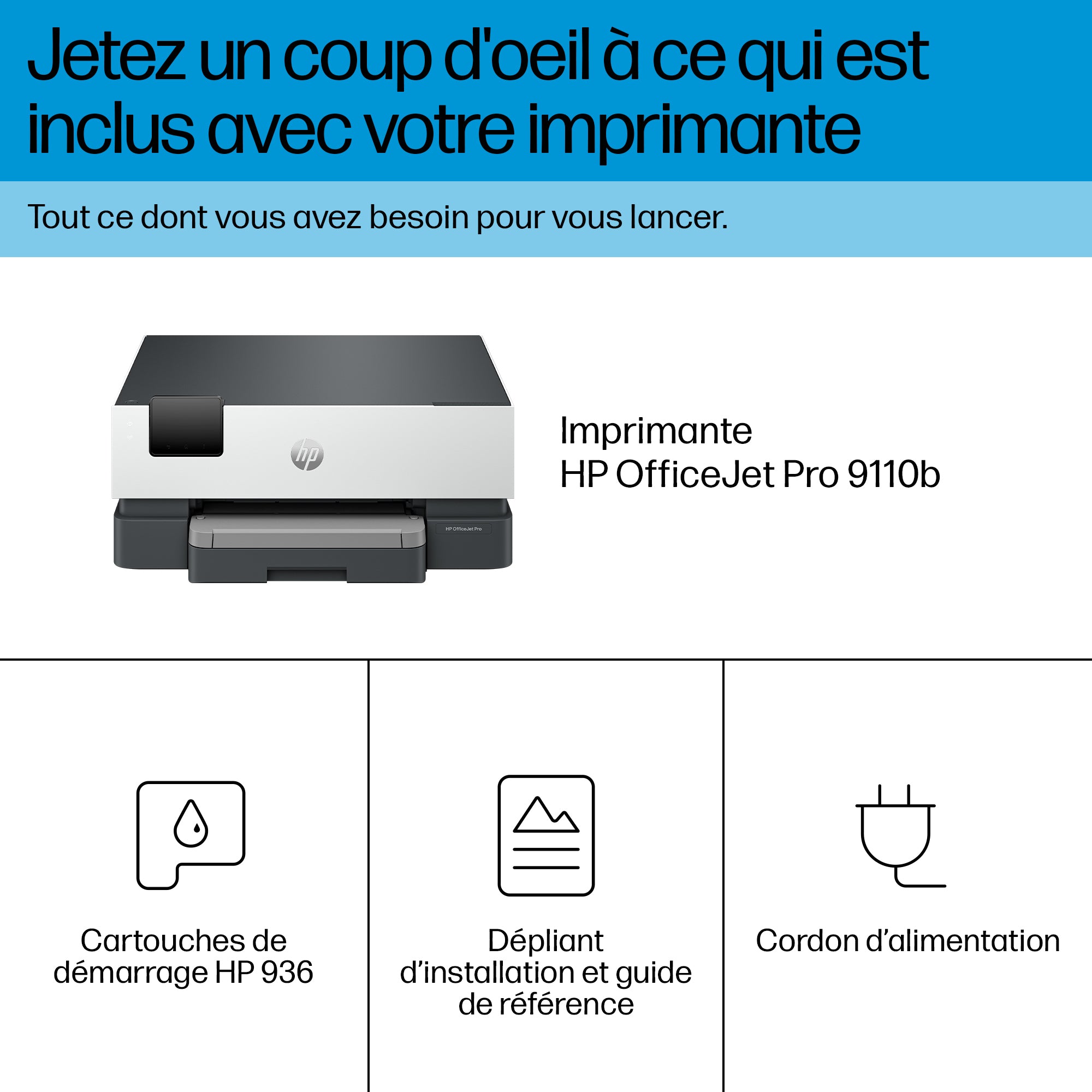 HP Officejet Pro 9110b Printer colour Duplex inkjet A4 1200x1200dpi 22ppm mono 18ppm colour 250sheets USB LAN Wi-Fi Bluetooth 5.0 LE