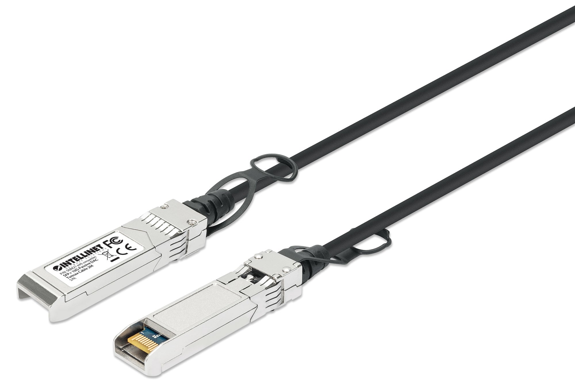 Intellinet 508421 câble InfiniBand et a fibres optiques 2 m SFP+ Noir, Argent