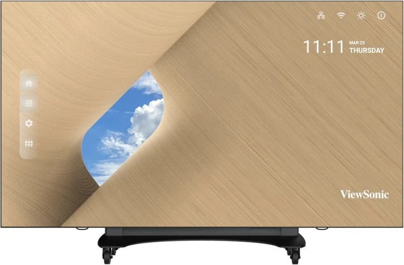 VIEWSONIC 138in Direct View LED Display,1920x1080P,14Bit,Refresh Rate 3840Hz,Pixel Pitch1.5mm,Hdmi Input&Output,Motorized up-down Trolley Cart,Copper wire,GOB  Black