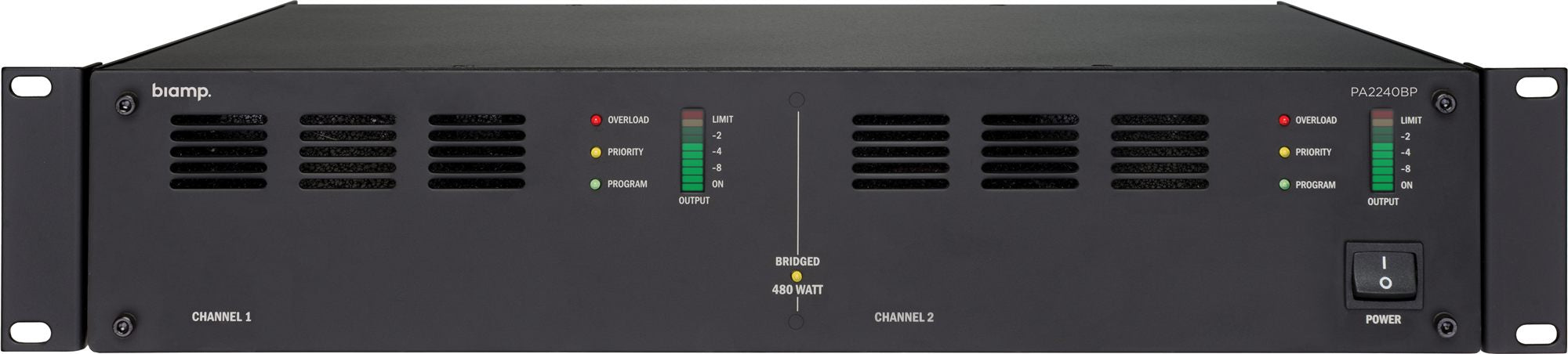 Biamp 2 Channel Bridgeable Constant Voltage Power Amplifier
 (2x 240W/100V)