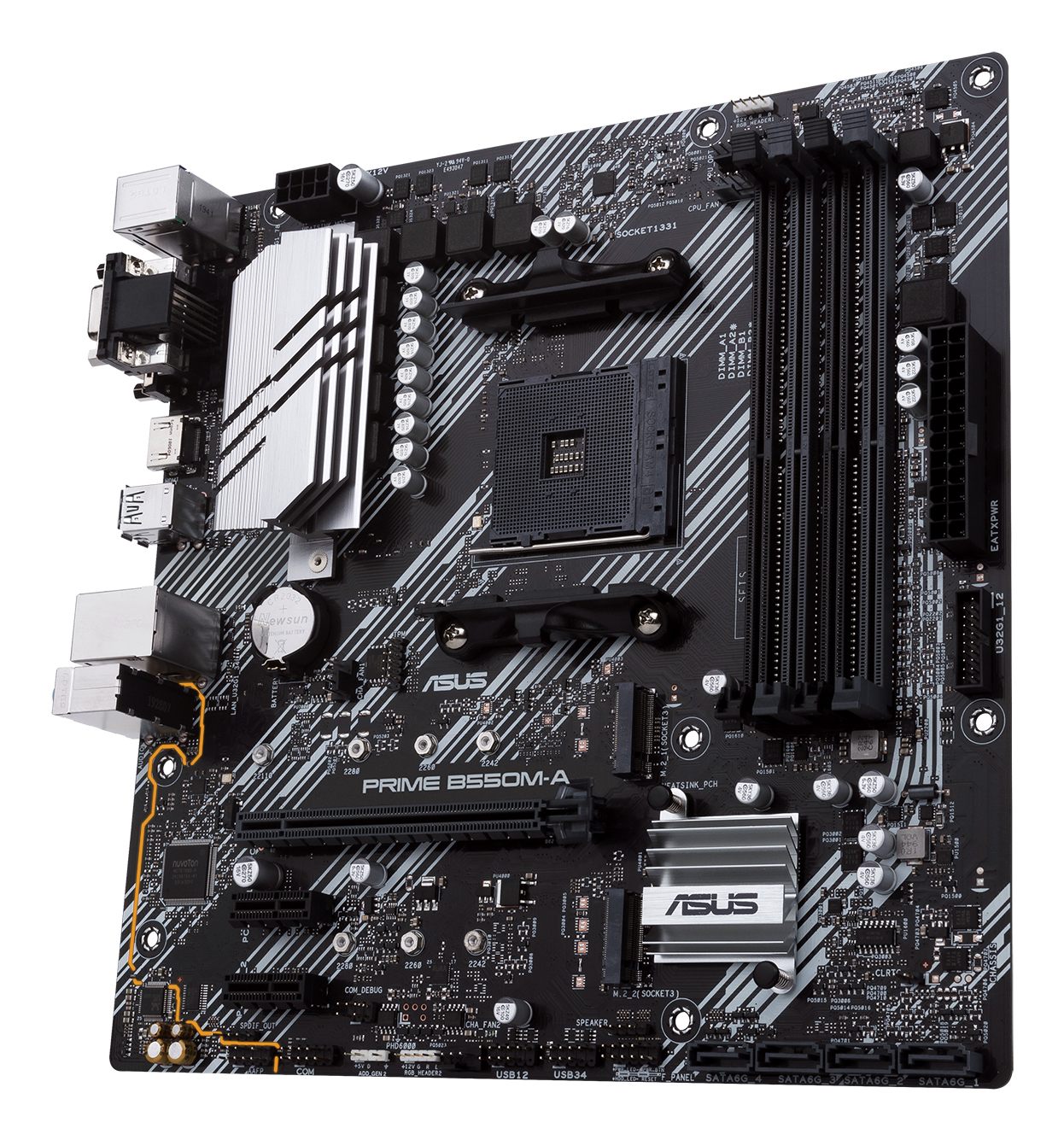 ASUS Prime B550M-A/CSM - AMD - Emplacement AM4 - AMD Ryzen™ 3 de 3e génération - AMD Ryzen 5 de 3e génération - DDR4-SDRAM - 128 Go - DIMM