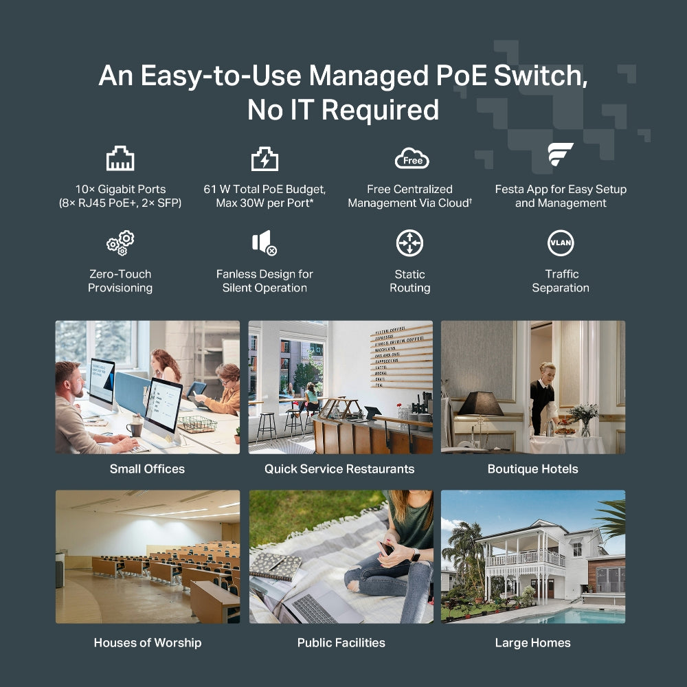 10-Port Gigabit Smart Switch with 8-Port
