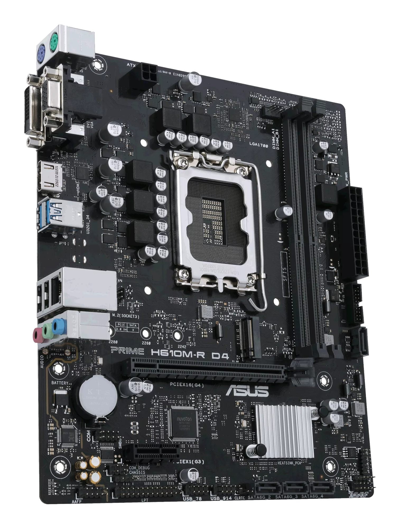 ASUS PRIME H610M-R D4 Intel H610 LGA 1700 2DDR4 1xPCIe 4.0/3.0 x16 1xM.2 4xSATA 6Gb/s 4xUSB 3.2 microATX MB