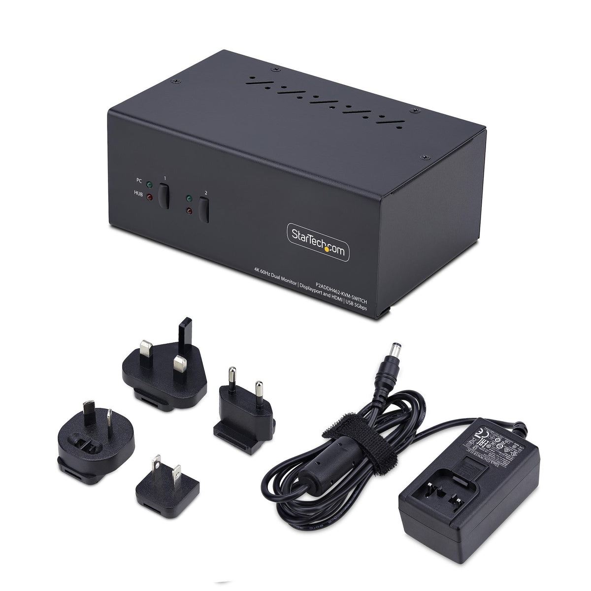 2-Port Dual-Monitor DP+HDMI KVM Switch