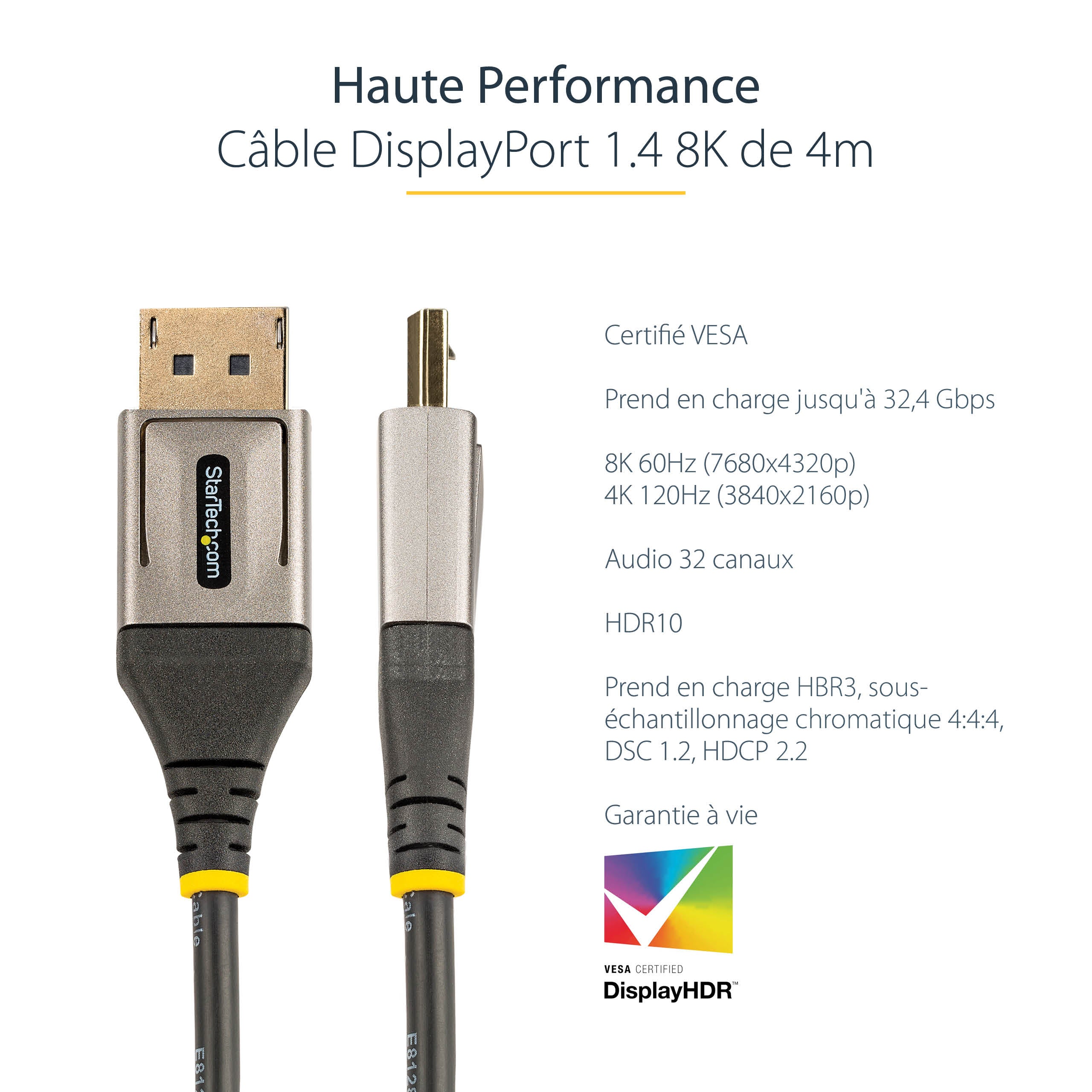13ft Certified DisplayPort 1.4 Cable 8K