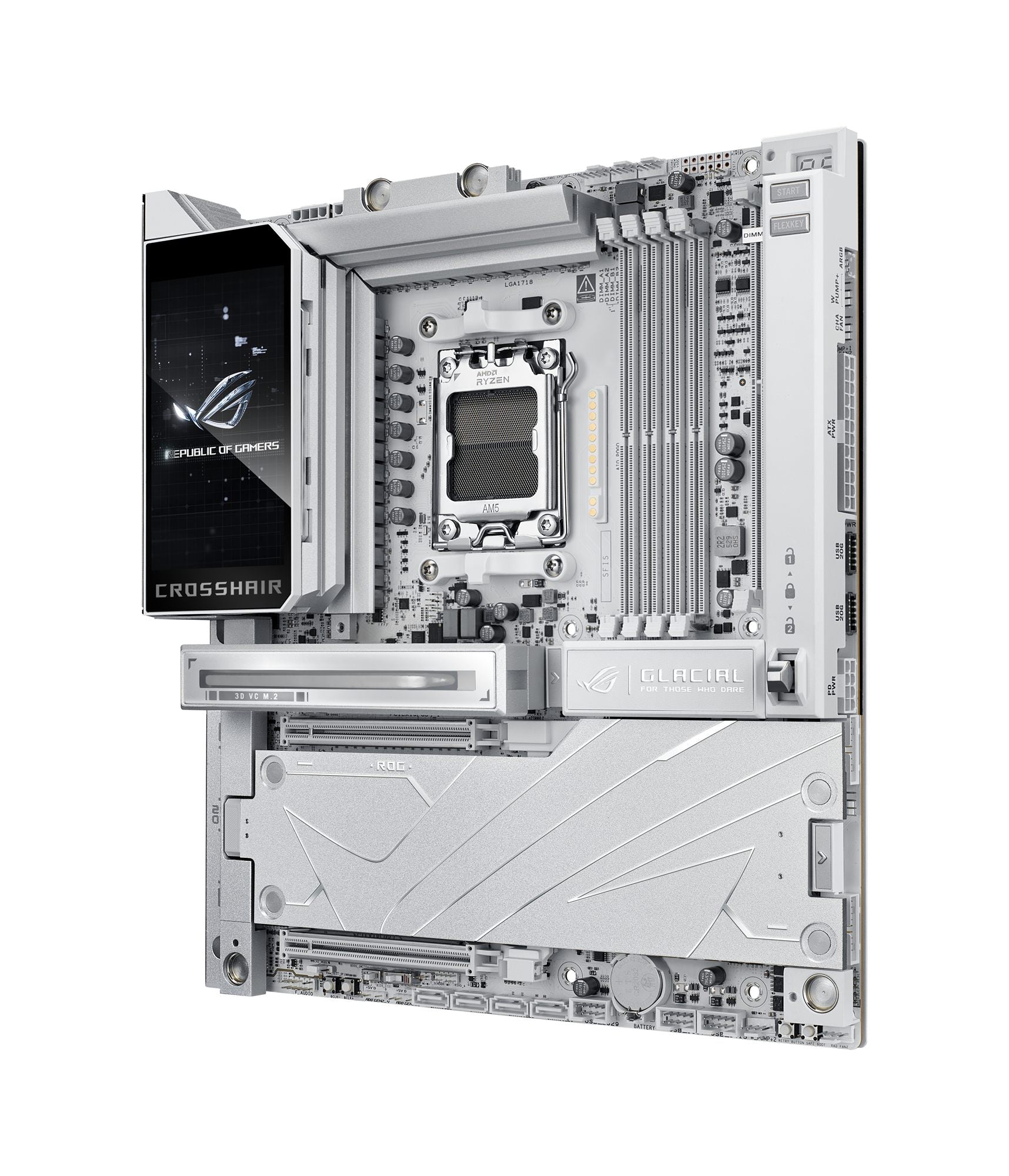 ASUS ROG CROSSHAIR X870E GLACIAL AM5 DDR5 ATX motherboard 2xPCIe 5.0 7xM.2
