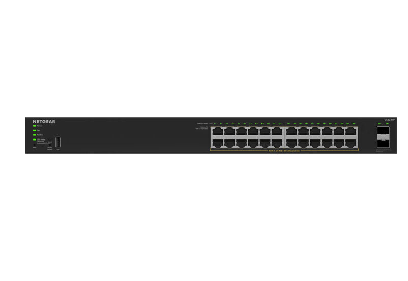 NETGEAR S350 Series 24-Port Gigabit Ethernet PoE+ Smart Managed Essentials Switch with 2 Dedicated SFP Ports