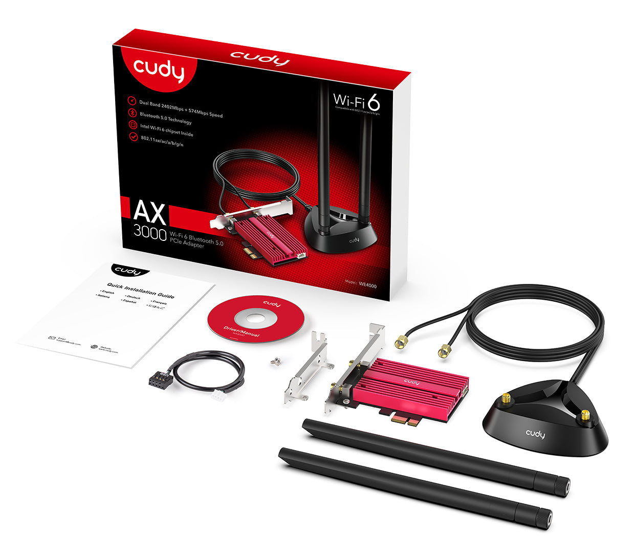 Cudy WE4000 carte réseau Interne WLAN / Bluetooth 2400 Mbit/s