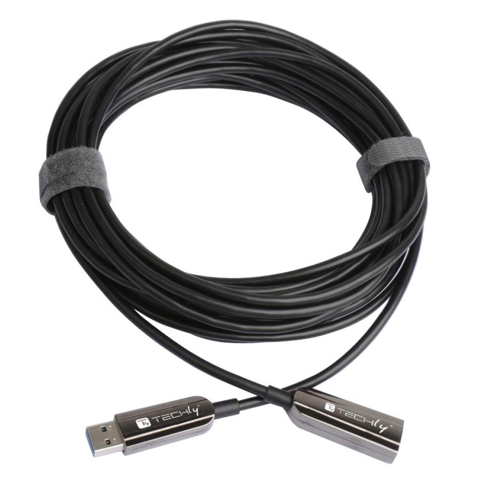 Techly ICOC U3AMF-HY-020 Câble d'extension optique USB 3.0 USB-A mâle vers USB-A femelle 20m