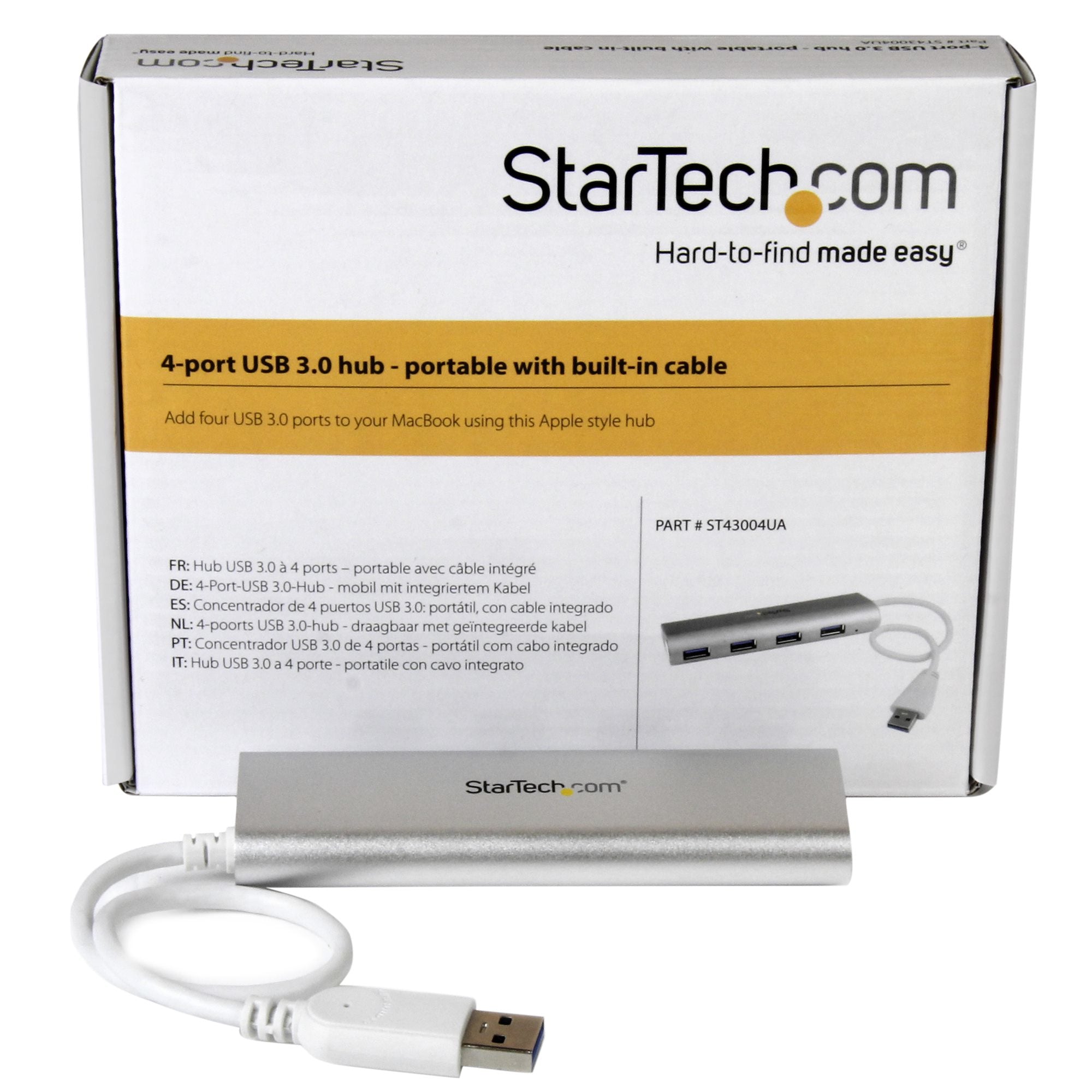 4 Port Portable USB 3.0 Hub - Aluminum