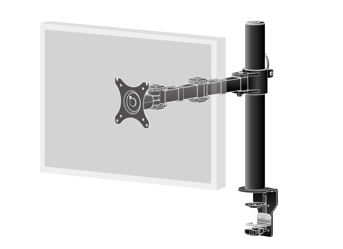 DS1001C-B1 Flexible Desk Mount for Singl