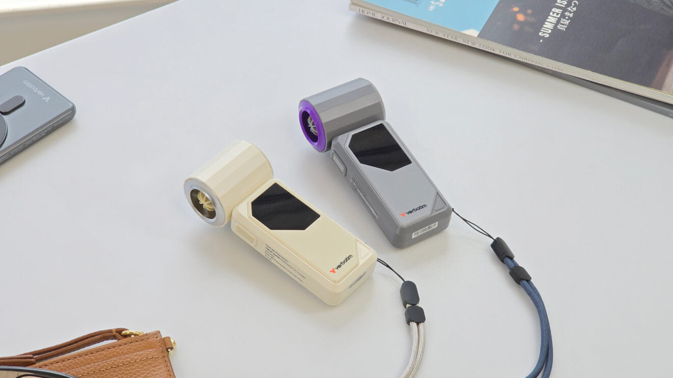 CooleneGo AirJet Handheld Fan Grey/Purpl