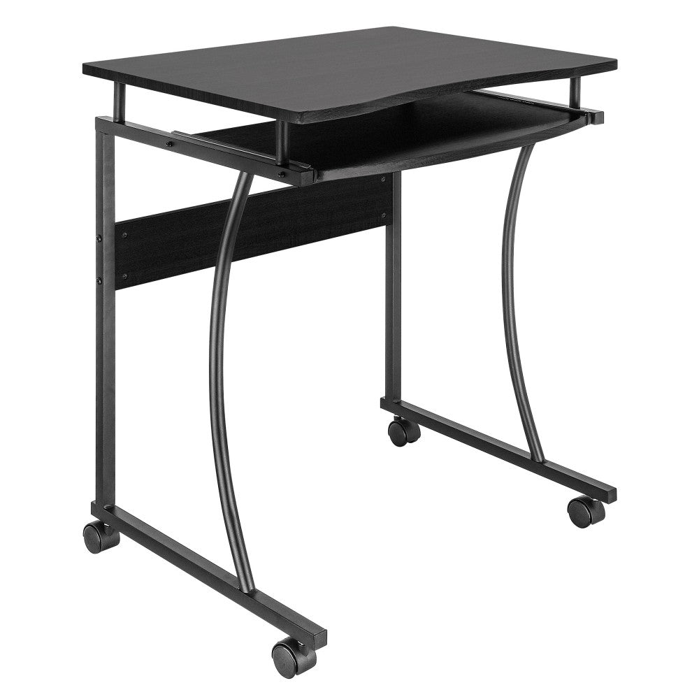Bureau d'ordinateur mobile noir Techly ICA-TB 131B 600x480 avec étagere coulissante