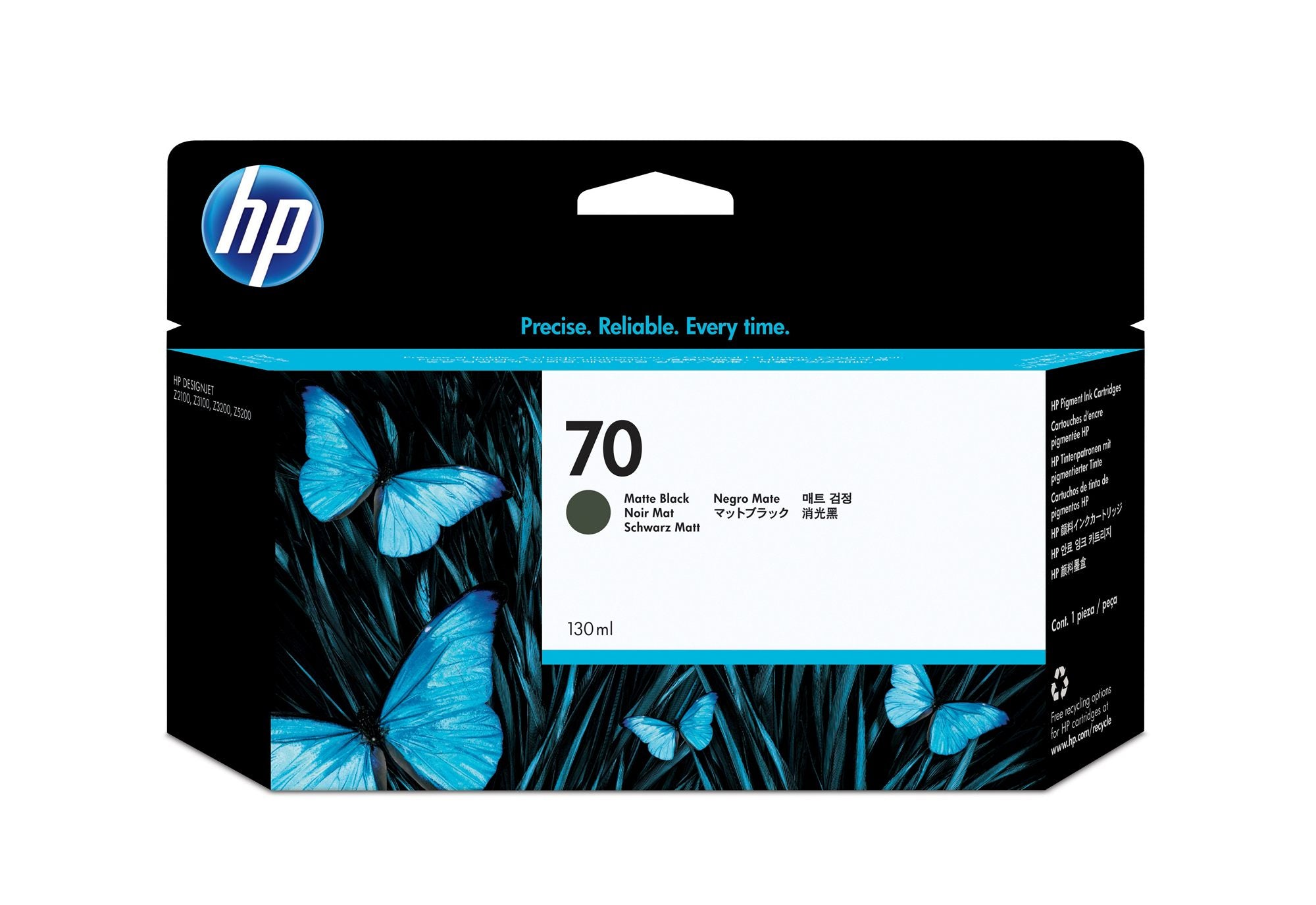HP 70 original Ink cartridge C9448A matte black standard capacity 130ml 1-pack with Vivera Ink cartridge