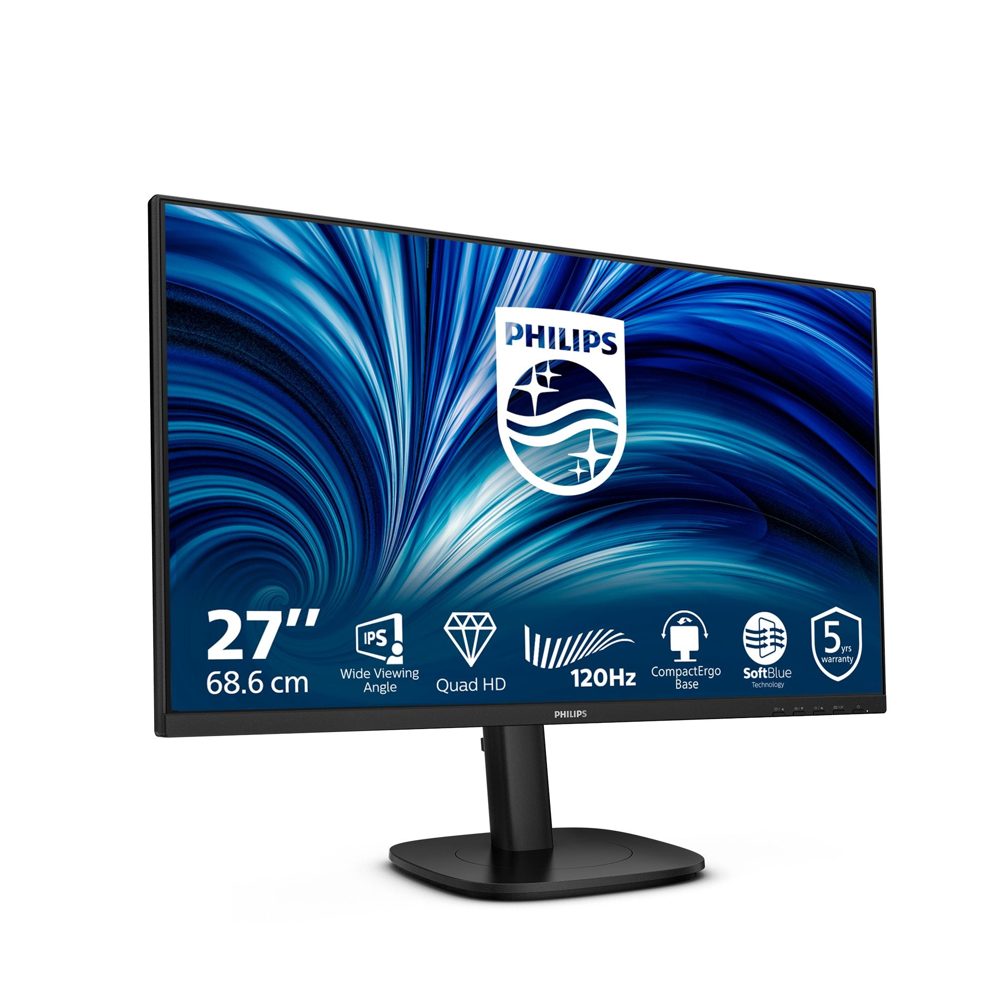 PHILIPS 27p 2560x1440 120Hz IPS Flat H/A 150 MM TUV EyeSafe certified USB HUB SPEAKERS DPx1 HDMIx2 350cd/m2 TCO 10