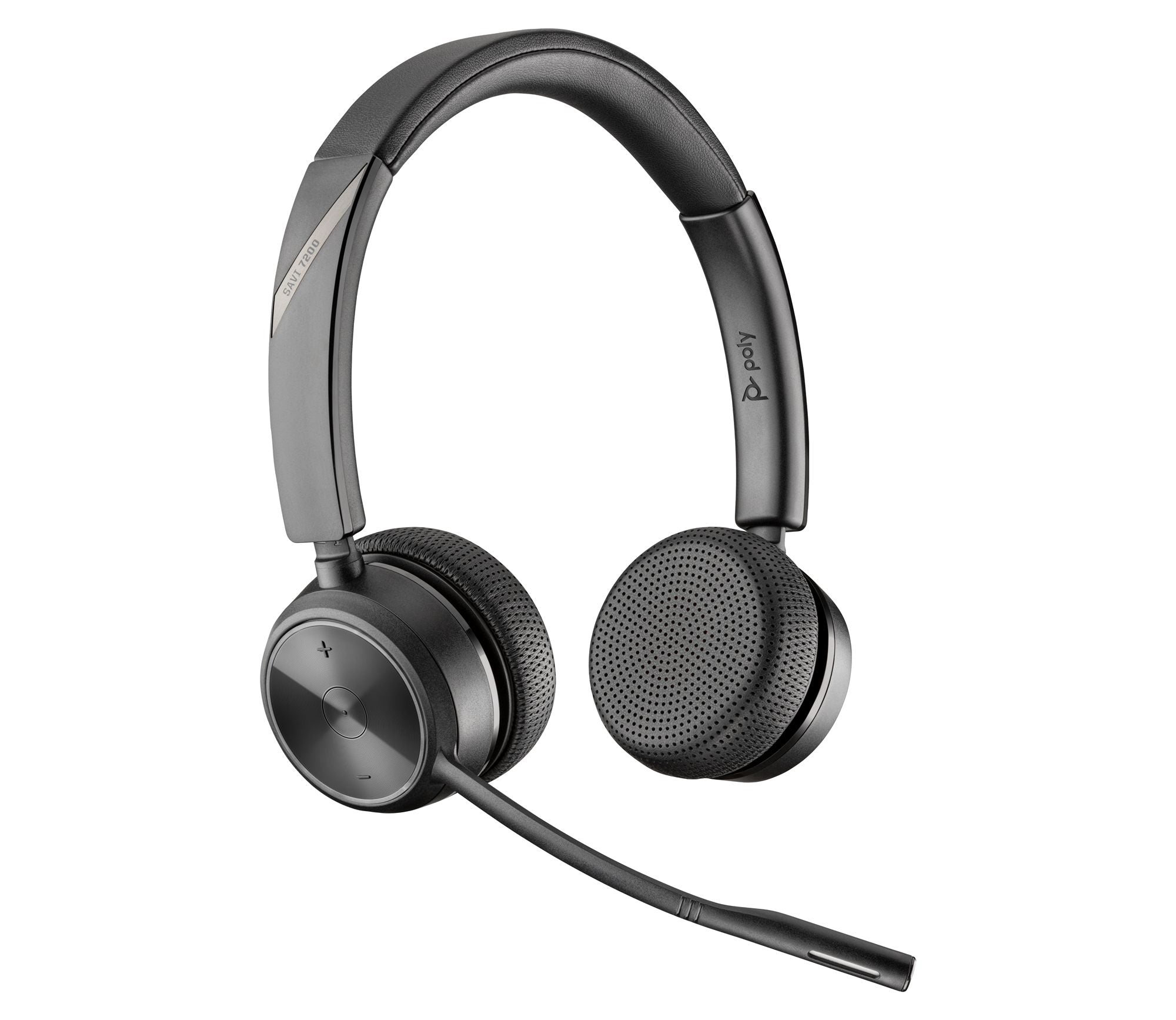HP Poly Savi 7220 Office Binaural DECT 1880-1900 MHz Headset Sans fil Arceau Bureau/Centre d'appels Socle de chargement Noir