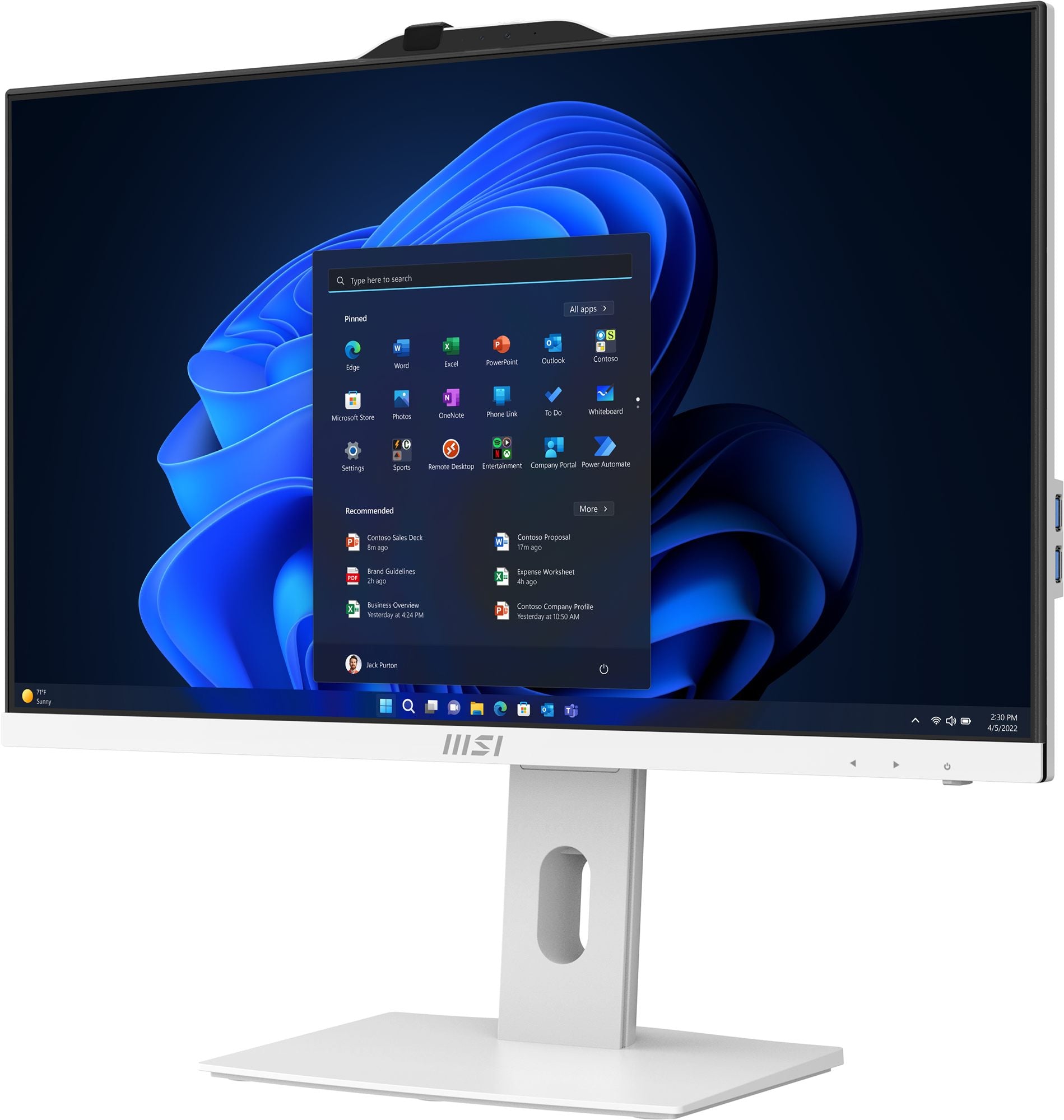 "MSI Tout-en-un PRO AP242P 14M-691EU - i5-14400 | 23,8"" | 16 Go | 512 Go | Win11Pro | Blanc"
