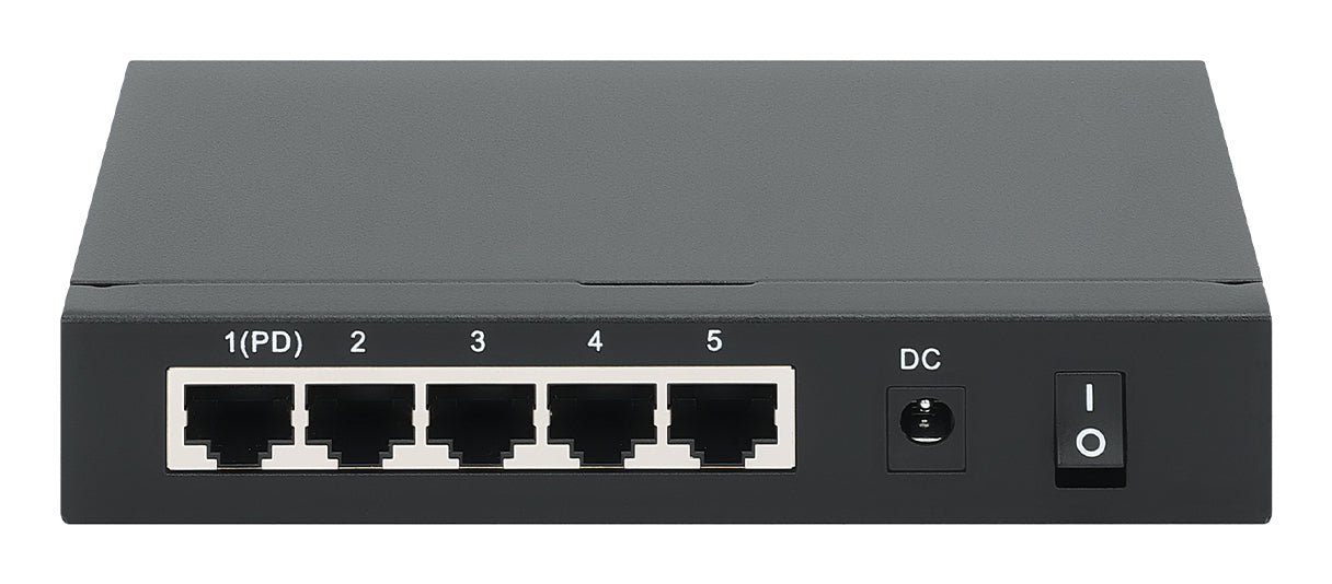 Intellinet PoE-Powered 5x Gigabit Gigabit Ethernet (10/100/1000) Connexion Ethernet, supportant l'alimentation via ce port (PoE) Noir