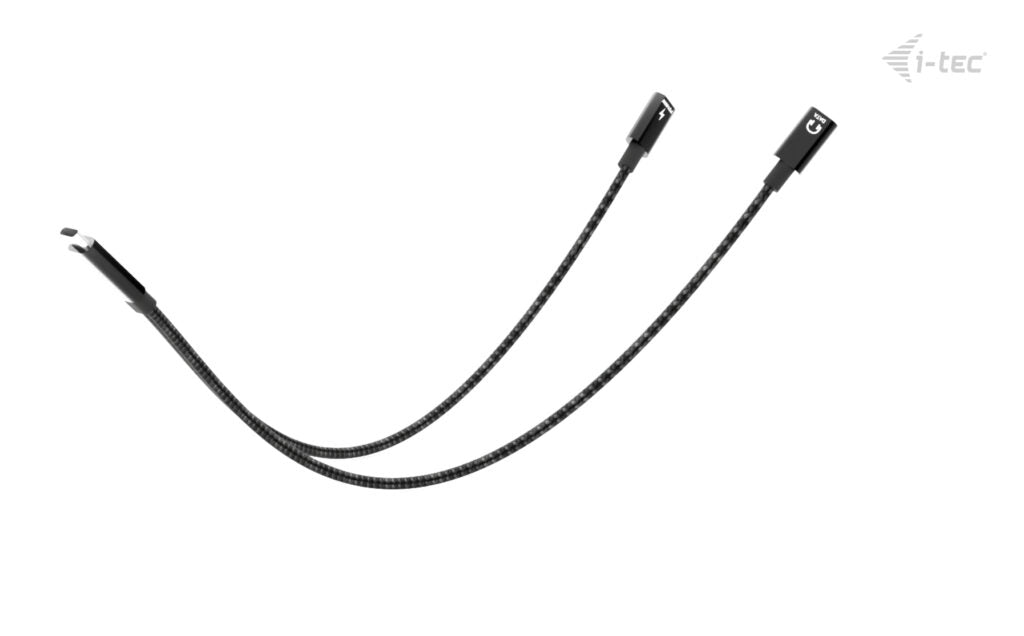 I-TEC USB-C Cable Splitter Audio/Data 1x USB-C PD input 100W 1x USB-C 2.0 for audio/mic or data 480Mbps Power Delivery 100W
