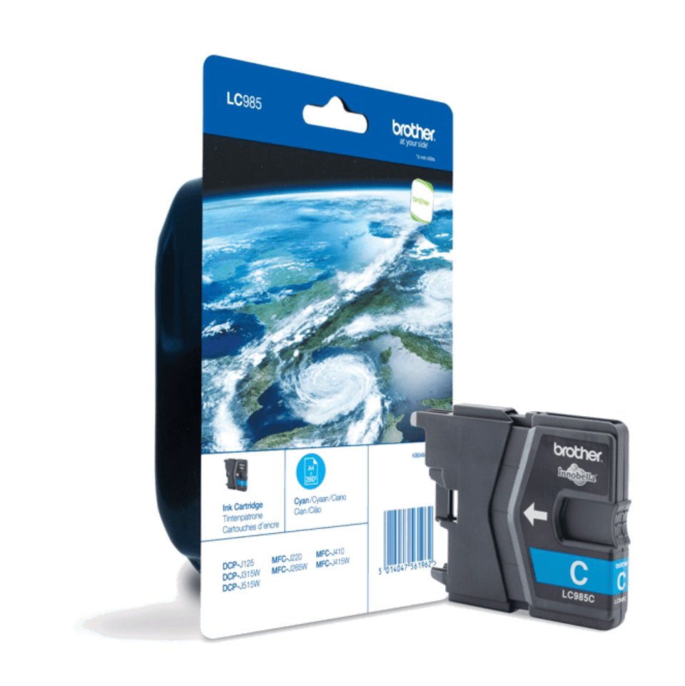 BROTHER LC-985 cartouche encre cyan capacité standard 260 pages 1-pack blister sans alarme