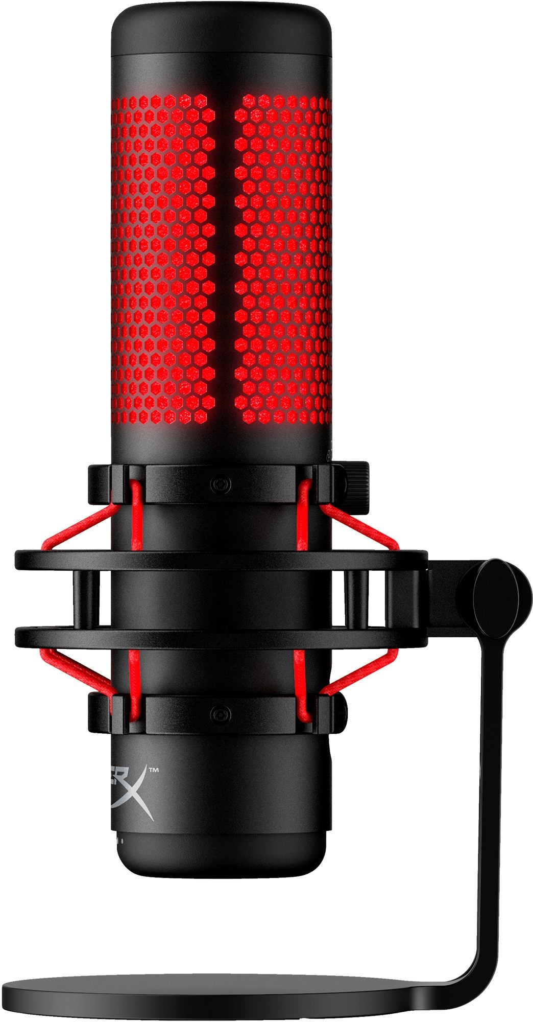 Microphone a condensateur HyperX QuadCast RGB, USB, filtre anti-pop, noir-rouge