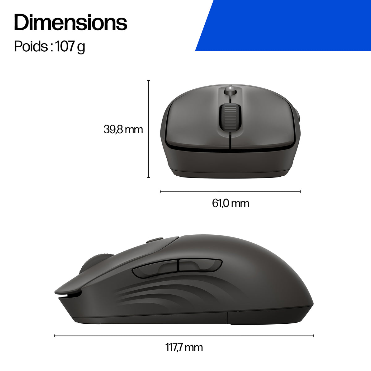 HP 405 Quiet BLK Wireless Mouse EMEA INTL Euro plug (EN)