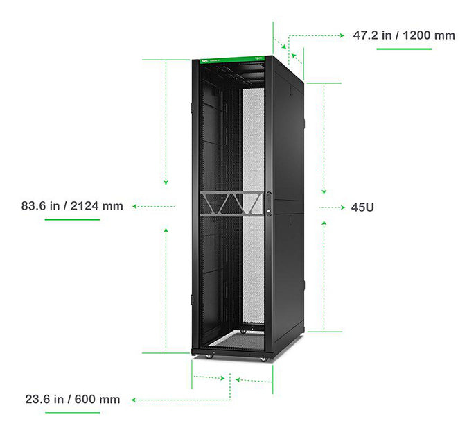 APC NetShelter SX Gen 2 Rack cabinet 2124H x 600W x 1200D mm with sides floor-standing Black 45U 19 TAA Compliant