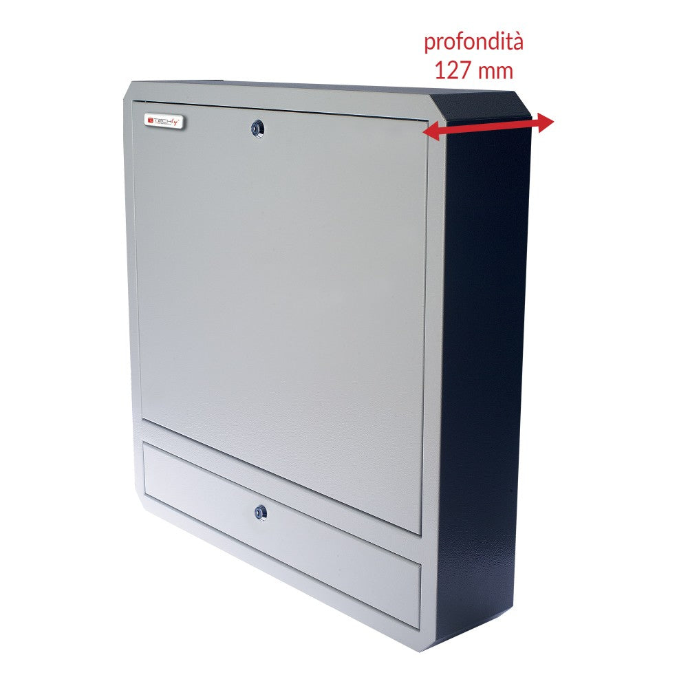 "Techly ICRLIM01 Armoire murale pour ordinateur portable 19"" anti-vol avec étagere grise"