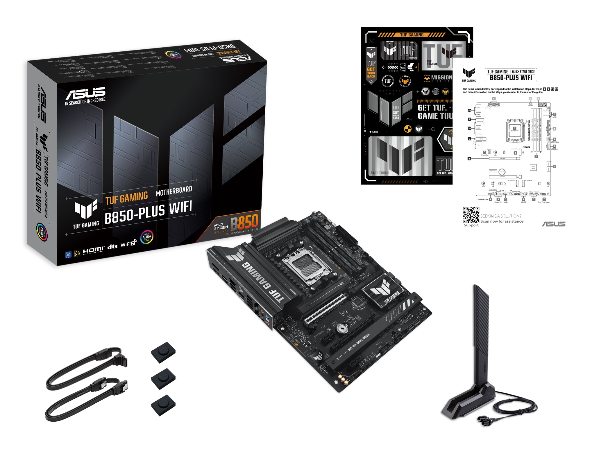 ASUS TUF GAMING B850-PLUS WIFI AM5 DDR5 ATX MB 1xHDMI 1xDP 3xM.2 4xSATA