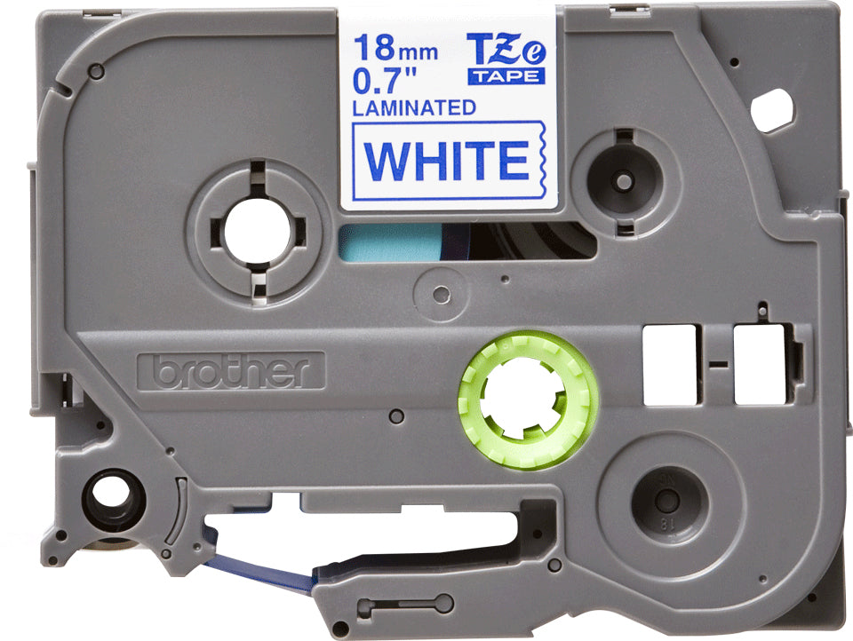 BROTHER P-TOUCH TZE-243 bleu sur blanc 18mm