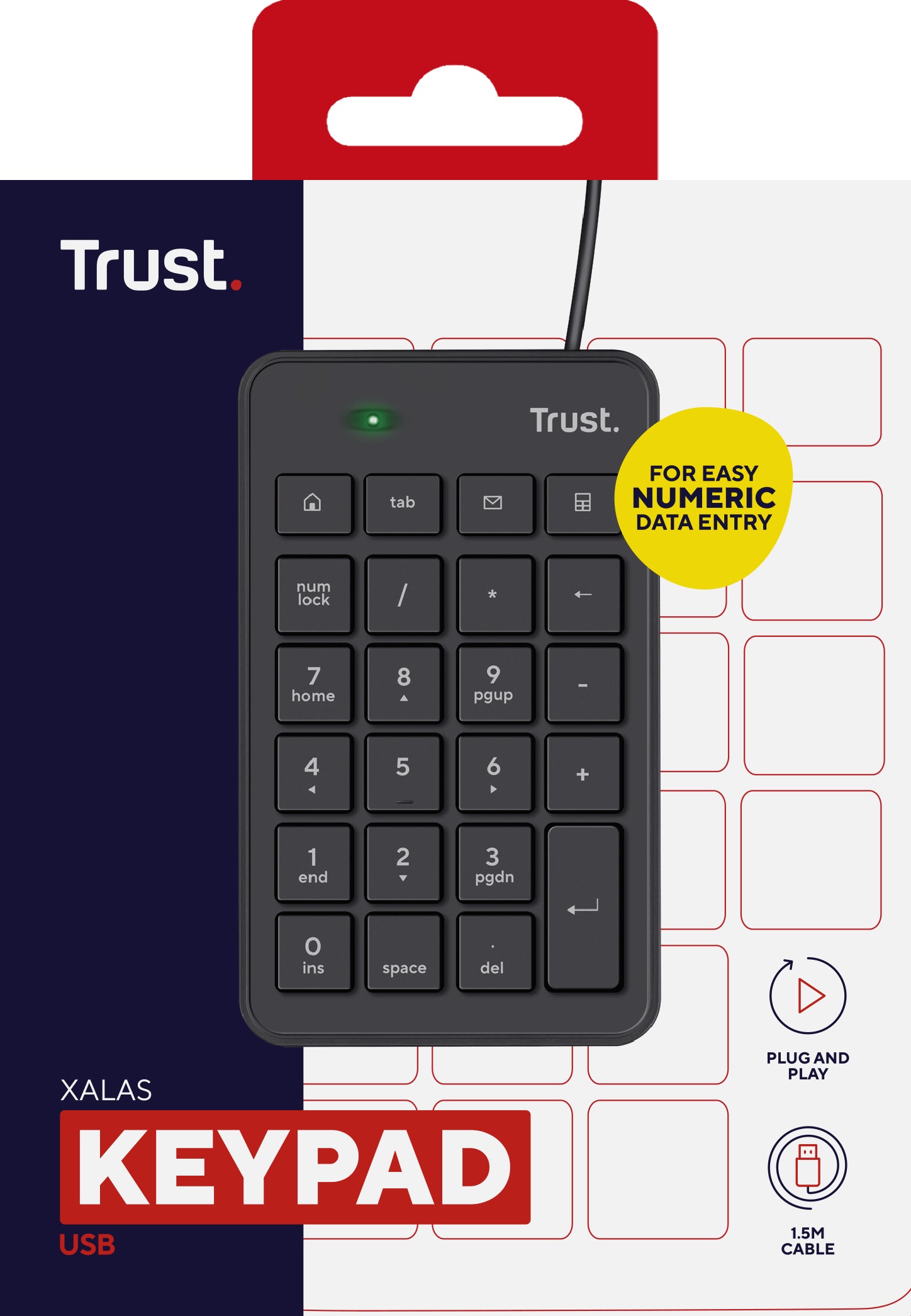 TRUST Pavé numérique filaire XALAS USB