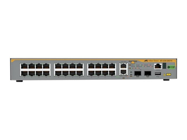 ALLIED L3 Stackable Switch 24x 10/100/1000-T 2x 1/2.5/5/10G-T 2x SFP+ Ports single fixed PSU EU Power Cord