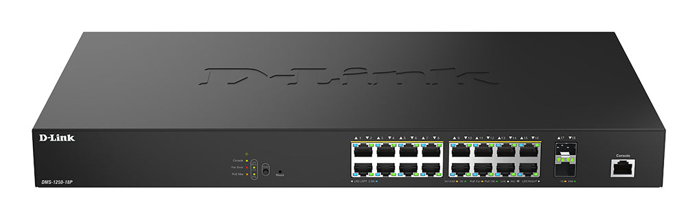 D-LINK 16 Ports 2.5Gbps PoE9 0W+ 2 Ports 10G SFP+ Smart Managed Switch