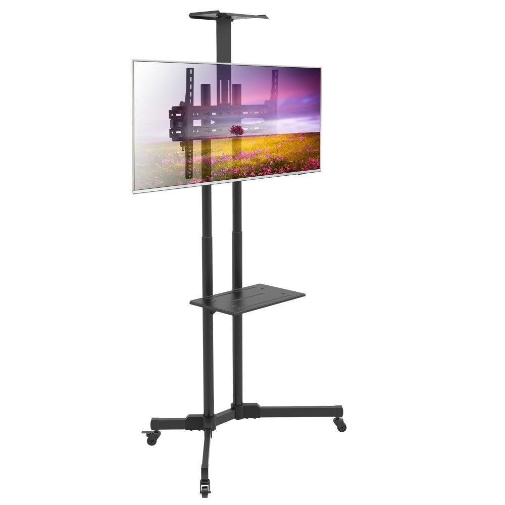 Techly ICA-TR216T Support TV mobile 37-70” jusqu'a 50kg réglable 2 étageres