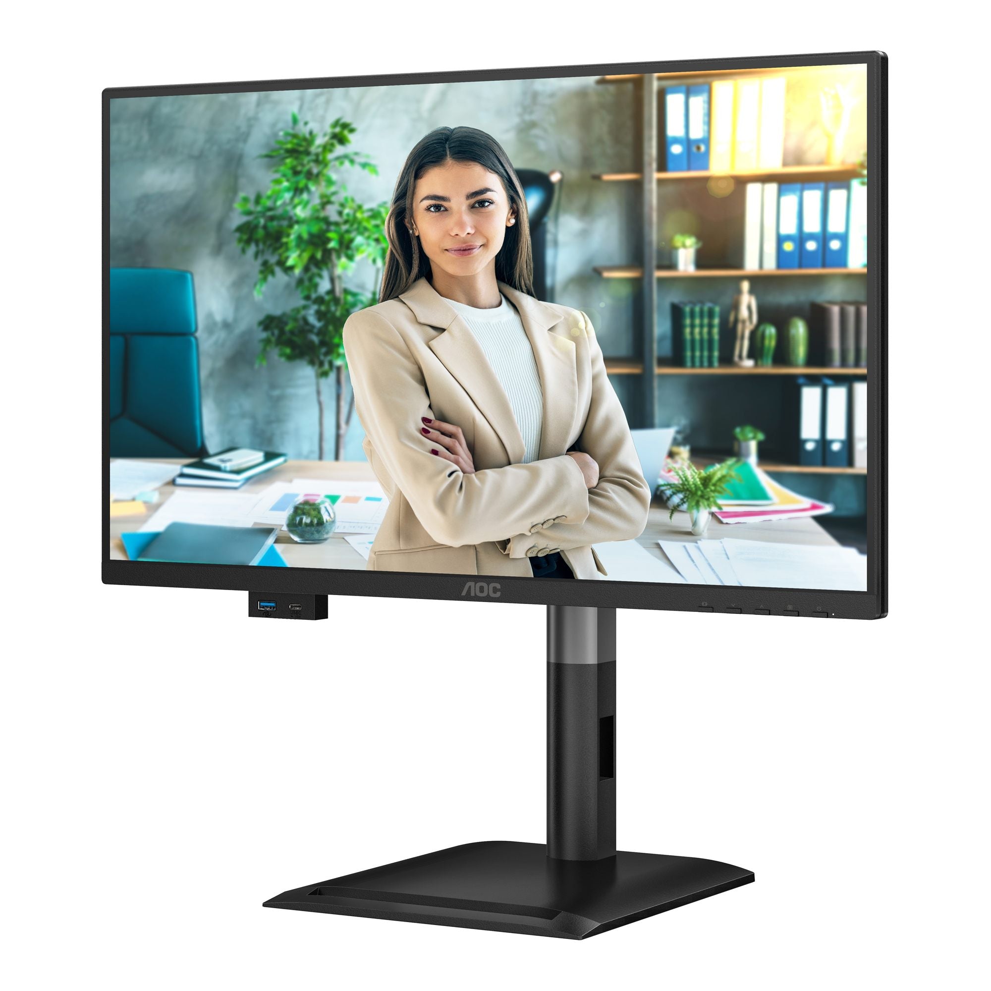 AOC 24P4CV 23.8p IPS FHD 120Hz 4ms HDMI DP USB C PD96W HUB USB Speakers HAS 150mm