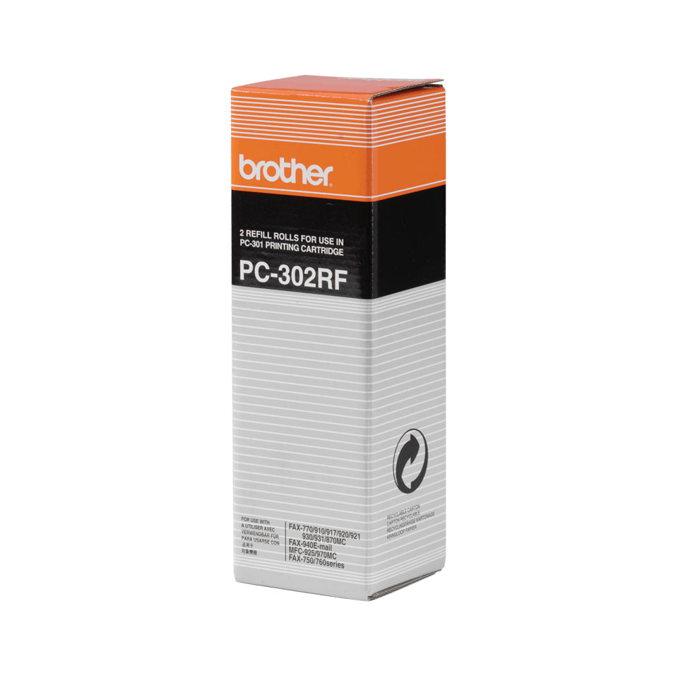 BROTHER PC-302RF rouleau de transfert noir 235 pages refill pack de 2
