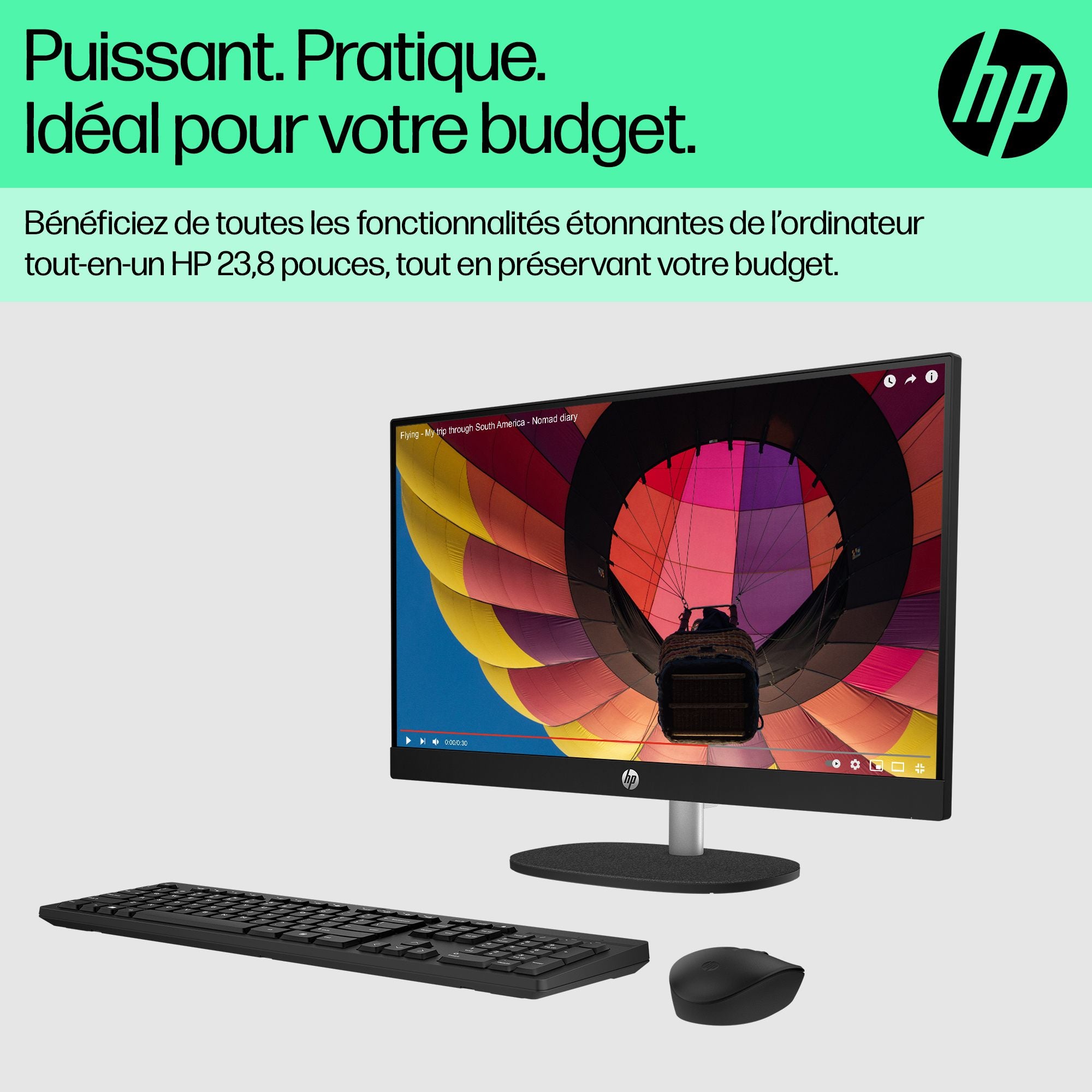 HP 24-cr0034nf AMD Ryzen™ 5 7520U 60,5 cm (23.8") 1920 x 1080 pixels PC All-in-One 8 Go LPDDR5-SDRAM 512 Go SSD Windows 11 Home Wi-Fi 6 (802.11ax) Blanc