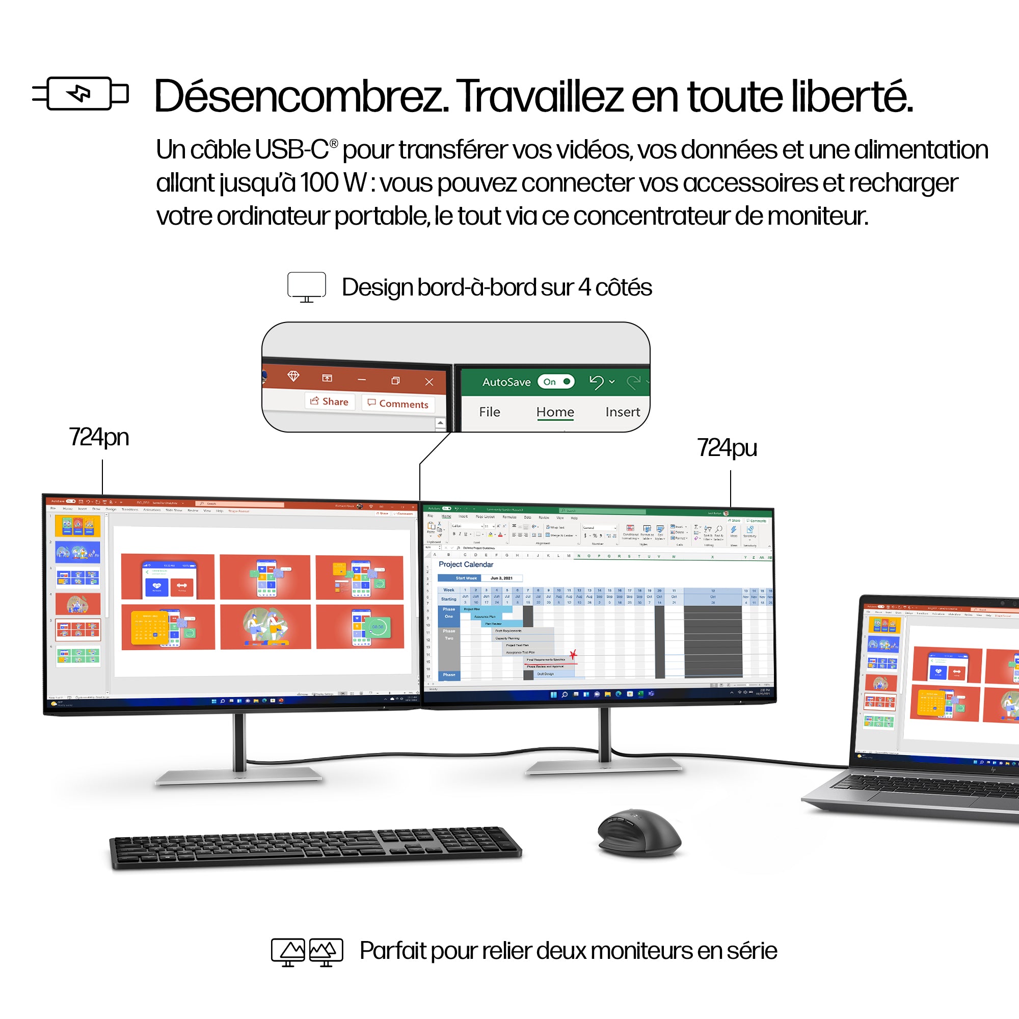 "HP Series 7 Pro 724pu écran plat de PC 61 cm (24"") 1920 x 1200 pixels LCD Argent"